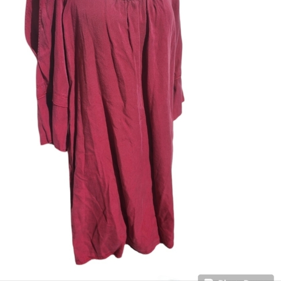 Glam Brand Shift Mini Dress Medium Burgundy Wine Lagenlook Tencel NEW Casual - Picture 6 of 9